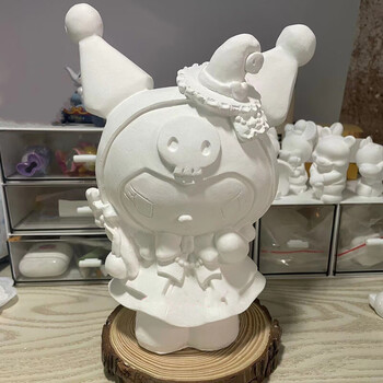 Jingui plaster doll coloring white embryo children's graffiti white embryo plaster mold coloring doll handmade diy kulomi 1 (height 18 cm) 1 set of paint brushes