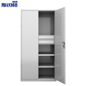Spurge heavy duty tool cabinet gray and white two drawers with hanging board workshop organizing cabinet repair tools iron cabinet equipment cabinet bgb-89