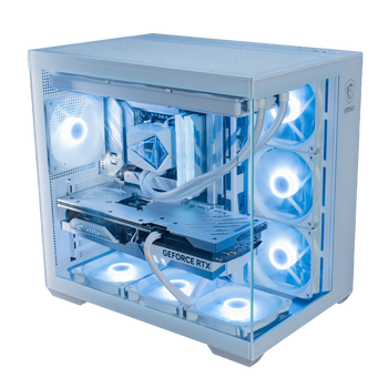 95% new msi bunker plus white mid-tower chassis supports atx motherboard (360 cold slot/back-mounted motherboard/supports 40 series graphics cards)