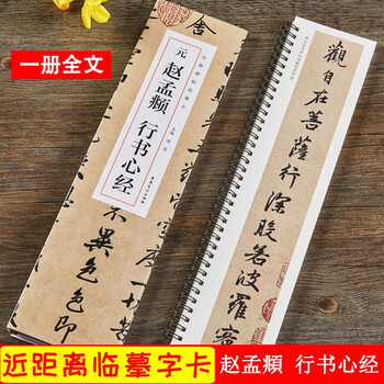 Zhao mengfu's heart sutra in running script, yuan dynasty, classic stele copying card, close-up copying card, zhao ti's running calligraphy brush practice calligraphy card, original stele with simplified marginalia, anhui fine arts publishing house