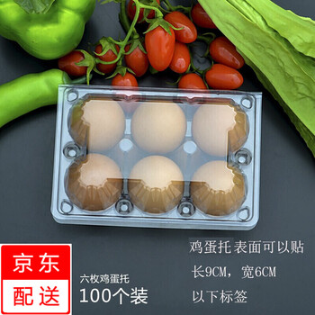 Haiyanzhitian 6-piece egg tray disposable egg plastic box 100-piece transparent egg packaging box 100-piece 6-piece egg tray (suitable for 45g-58g eggs