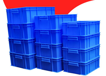 Turnover box thickened large plastic frame plastic rectangular plastic box storage plastic basket logistics box transfer frame fish box no. 9 turnover box 535*415*375mm blue