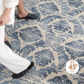 Rinoart oriental blue and white new zealand wool iris living room carpet 200cmx300cm