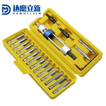 Jieyunmao countersink drill bit tool set 20-piece set wind batch dual-use multi-functional screwdriver conversion quick changer 20pcs batch conversion set