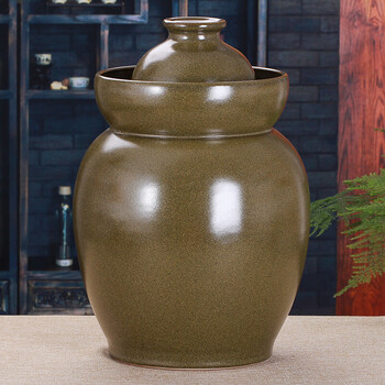 Jingdezhen ceramic large pickle jar household pickle jar sealed sichuan pickle jar pickling jar 10 pounds