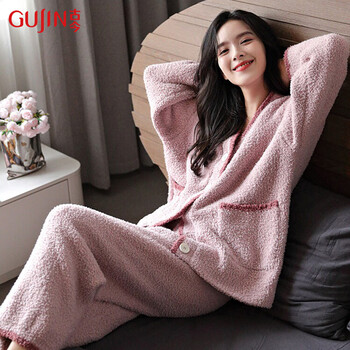 Ancient and modern (gujin) half velvet pajamas women's autumn and winter home clothes coral velvet pajamas loose warm large size suit can be worn with a sweater