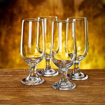 Dashinglass craft beer cup glass goblet multifunctional thickened red wine cup foreign wine cup beverage cup juice cup milkshake cup (4 pack) small size 296ml