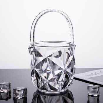 Poiuy acrylic ice bucket bar ktv restaurant plastic imitation crystal bucket transparent champagne bucket ice bucket brick ice bucket