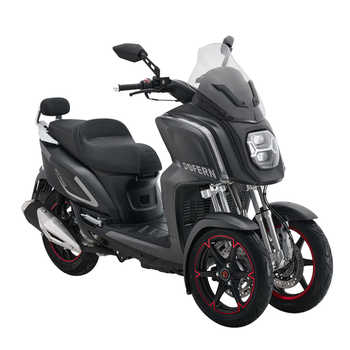 Dofern battery car industry dofern f1-300 inverted three-wheeled pedal for men and women to assist mobility fuel motorcycles can be registered, midnight black (matte) flagship version