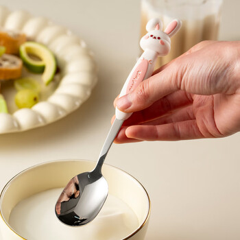 Onlycook316 stainless steel children's spoon baby food supplement eating spoon cute cartoon spoon spoon tableware-xiaotu