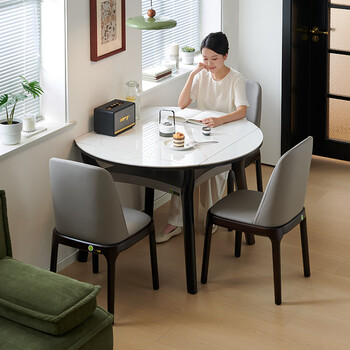 Debon shangpin dining table slate home small apartment light luxury square table variable round table multi-functional square and round dual-purpose folding dining table square 85/round 115cm single dining table