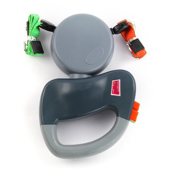 Only pet leash, automatic retractable double-head leash for dogs, one to two dog leashes, two dog leashes, dog walking artifact, double-head gray without light, 3 meters