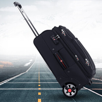 Rambo saber's new oxford cloth suitcase is durable, thickened password box, anti-fall trolley case, expandable suitcase, black zipper, 20 inches
