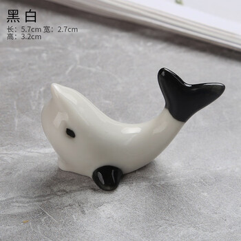 Okohong ceramic marine life dolphin cute cartoon animal hotel dining table chopstick holder chopstick holder japanese style household chopstick pillow black and white