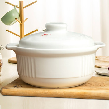 Kangshu (kangshu) casserole stew pot large capacity high temperature resistant stew soup pot porridge soup gas special stone casserole soup pot white stew pot 2.3l (2-4 people) damaged free replacement