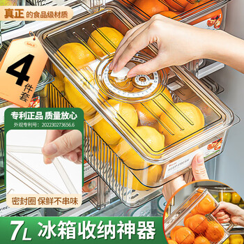 Home story japanese refrigerator storage box large capacity timer crisper food grade kitchen fruit and egg freezing storage artifact