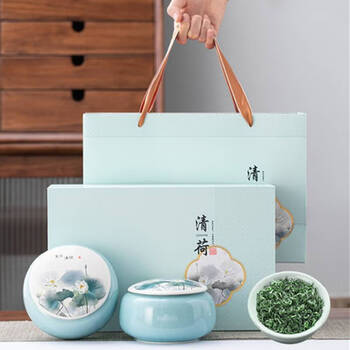 Blue square 2023 new tea biluochun tea green tea gift box 300g high-end gift for elders new year festival 300g