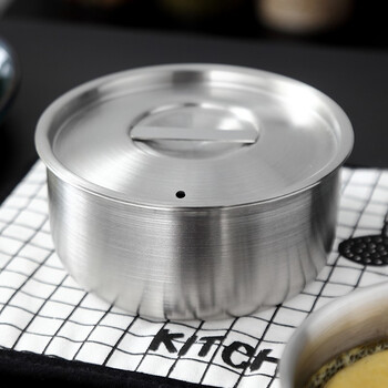 Onlycook 304 stainless steel bowl, steaming bowl, steaming vegetable bowl, household single-layer bowl with lid, stew pot, egg custard, baby food supplement bowl, b style small bowl 12cm single