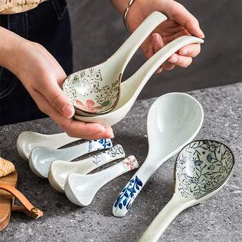 Zeroky clan underglaze colored spoon ceramic spoon japanese style large spoon spoon