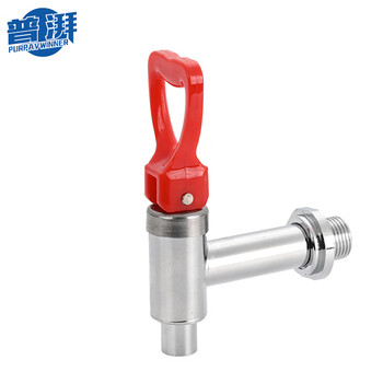 Pu pai electric water boiler faucet stainless steel straight handle double teeth 3 points commercial hot water tank bucket water boiler switch accessories high temperature resistance