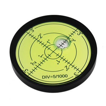 Haccury metal shell round ultra-thin level universal level bubble bead with inner engraved line leveling bubble 60x7.5mm black shell