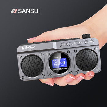 Sansui radio elderly portable rechargeable card speaker outdoor mini speaker wireless bluetooth speaker walkman music player radio singing machine storytelling machine m32 starship gray ultimate edition + song synchronization