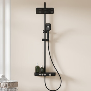 Vanward shower set button storage smart digital display shower three-speed adjustment white black wall-mounted shower/shower gun gray constant temperature