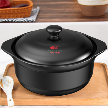 Kangshu large-capacity ceramic casserole for soup, gas stove, stew pot, porridge, soup, household clay pot, porcelain clay pot, stew pot, porcelain clay pot (suitable for 3-4 people) 2400ml