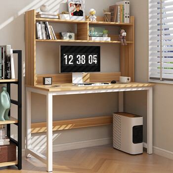 Yameile computer desk desktop desk bookshelf combination student study desk office home writing desk black frame