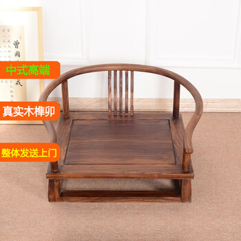 Ruichengtang tatami seat wood new chinese style old elm round chair meditation zen chair all solid wood zen chair free of paint and hot wax meditation zen chair