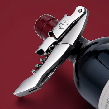 Onlycook red wine bottle opener multifunctional cap opener thickened stainless steel wine champagne bottle opener enlarged stainless steel model with leather case