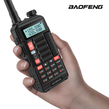 Baofeng uv-6plus ultimate car intercom 1-15km professional wireless outdoor commercial civilian handheld radio uv-6plus ultimate (black)