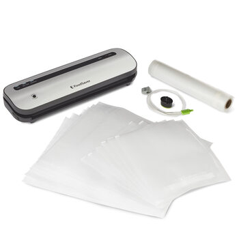 Foodsaver compact vacuum sealer saves 30% space 5 times fresher and prevents freezer burn one-touch operation handheld accessories includes roll bags and pre-cut bags silver