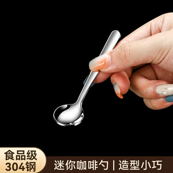 Worthbuy 304 stainless steel extra small mini coffee spoon small spoon dessert spoon seasoning spoon stirring salt spoon seasoning spoon silver small round spoon
