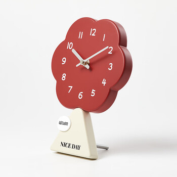 Emitdoog (duo barley) internet celebrity desktop clock ornaments home living room entrance tv cabinet wine cabinet clock decorative table clock warm red is both an ornament and a clock