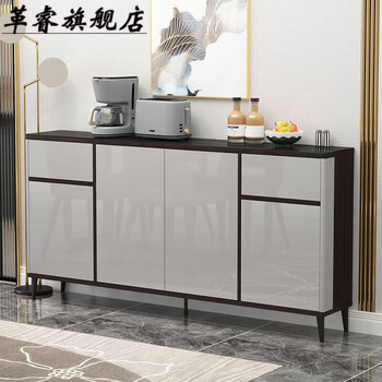 Gerui 2025 new light luxury sideboard wall-mounted multifunctional restaurant wine cabinet living room tea cabinet kitchen cupboard jixiang 1 meter + slate countertop delivery and installation