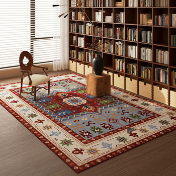 Fabtp living room carpet light luxury high-end no-wash 2025 new retro no-care carpet sofa coffee table bedroom carpet b antique danyun 200cm*250cm upgraded belgian velvet/high-end light luxury