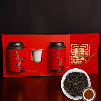 Jingyao duck shit fragrant single cluster tea gift box gift box high mountain tieguanyin tea wuyi dahongpao factory direct sales green jin junmei 125g 2 cans total 250g gift box