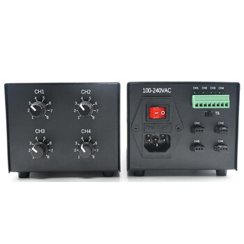 Industrial camera led light source brightness regulator 24v analog digital four-channel machine vision light source controller 4-channel analog controller apa-60w 24v