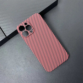 Suitable for new apple 15promax mobile phone case iphone14pro kevlar carbon fiber pattern 13promax all-inclusive embossed boys carbon fiber texture all-inclusive coral red iphone 14 pro