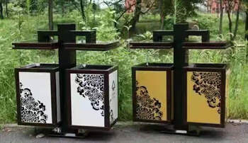 Huili's custom-made outdoor trash can, stainless steel outdoor sanitation classified fruit peel box, park garden antique community fruit shell box customization 02 scenic area antique