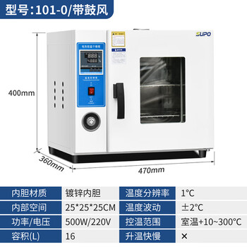 Super electric heating constant temperature drying oven laboratory constant temperature electric heating blast drying oven high temperature heating oven industrial dryer 101-0 galvanized inner tank (with blast)