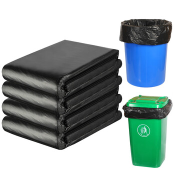 Large garbage bag large thickened extra large black hotel property plastic bag disposable large quantity commercial wholesale black width 45x length 50x thickness 2 wire new material 100 pieces