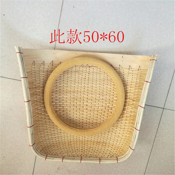 Farmhouse pure handmade wicker woven rattan woven bamboo non-porous dustpan agricultural wicker woven storage basket folk craft white 50*60 or so