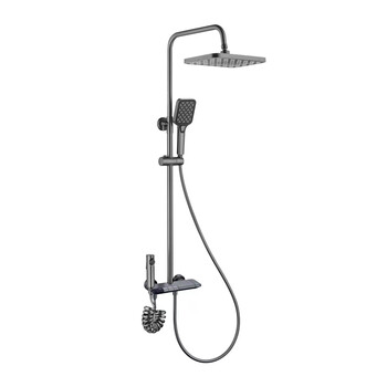 Leading standard bathroom lb-9003-1 shower head set bathroom bathroom rain shower head faucet top spray gun gray