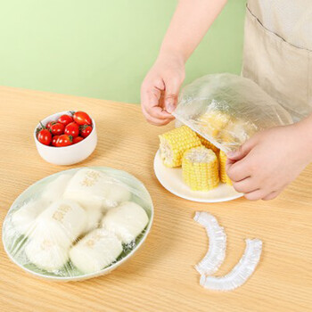 Hejun plastic wrap cover disposable household plastic wrap cover household refrigerator bowl lid elastic mouth kitchen 100 pieces (plastic wrap cover)