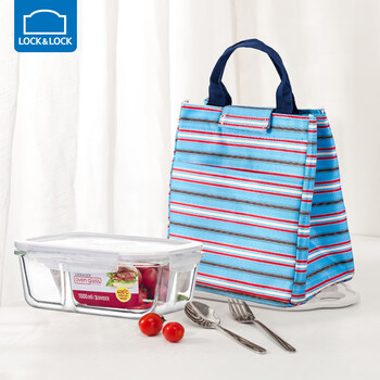 Lock and lock separated heat-resistant glass crisper large-capacity microwave lunch box sealed lunch box lunch box 1l with lunch bag