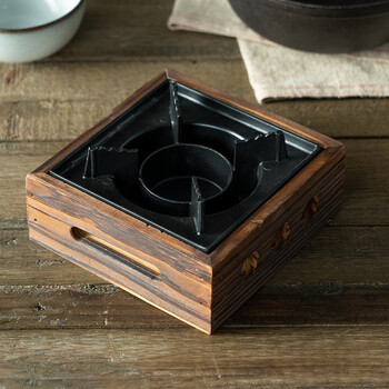 Onlycook stainless steel griddle pot for household alcohol stove special pot base double-eared small hot pot set pot pot log cast iron stove/single 15.5cm