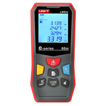 Uni-t distance meter, infrared laser measuring instrument, indoor decoration handheld room measuring instrument electronic ruler lm60e 60 meters