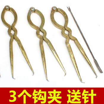 Large and small pecan clamps, walnut opener, black peach pliers, dried fruit clamps, crusher, nut clamps, 3 iron hook clamps + needles